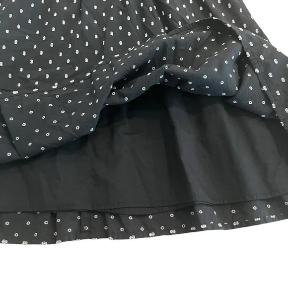 Loft Clip Dot Flounce Dress Blouson Sleeves Black Size 6 - Picture 11 of 16